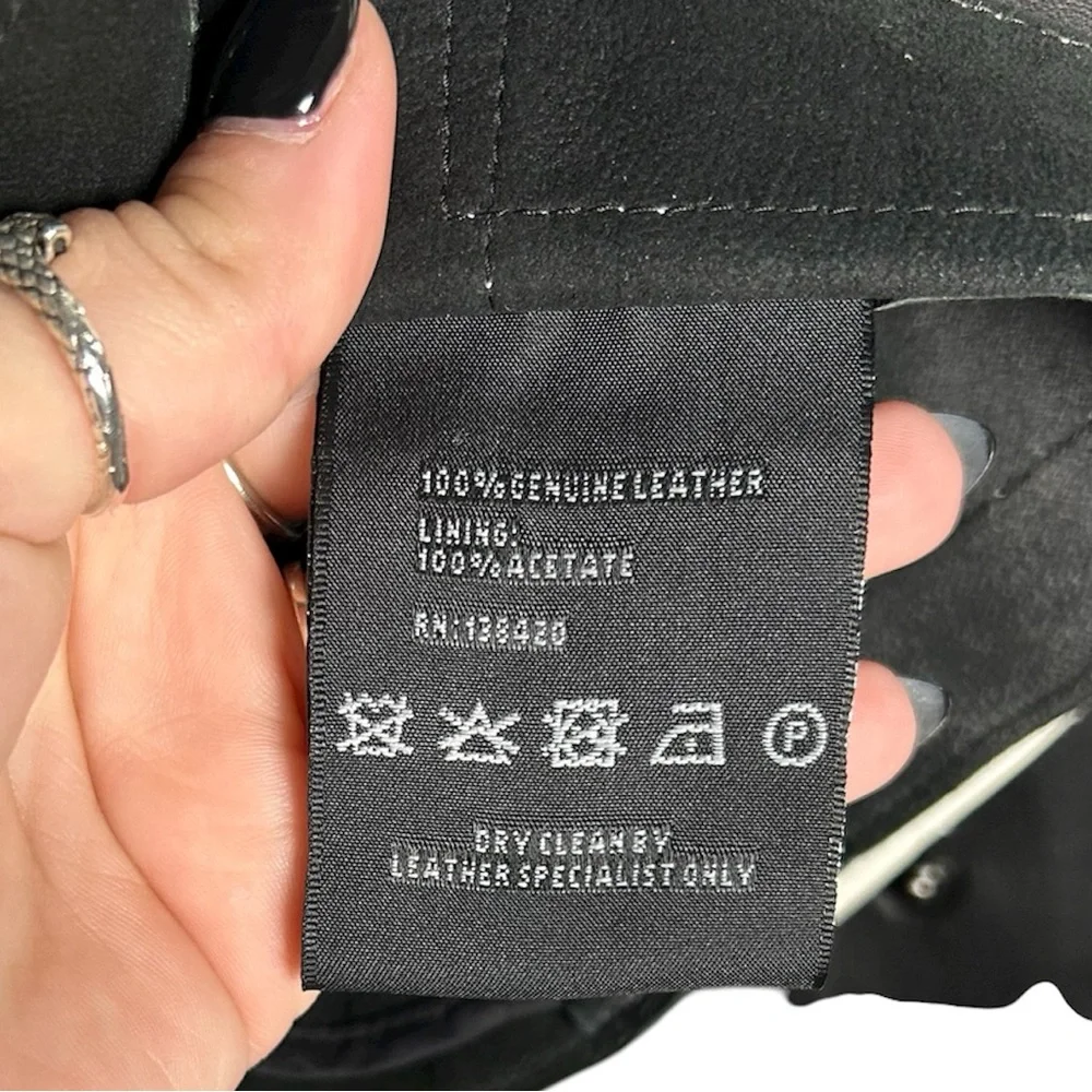 Carlisle Genuine Leather Highrise Jacket Size 6 Black White - Picture 6 of 6